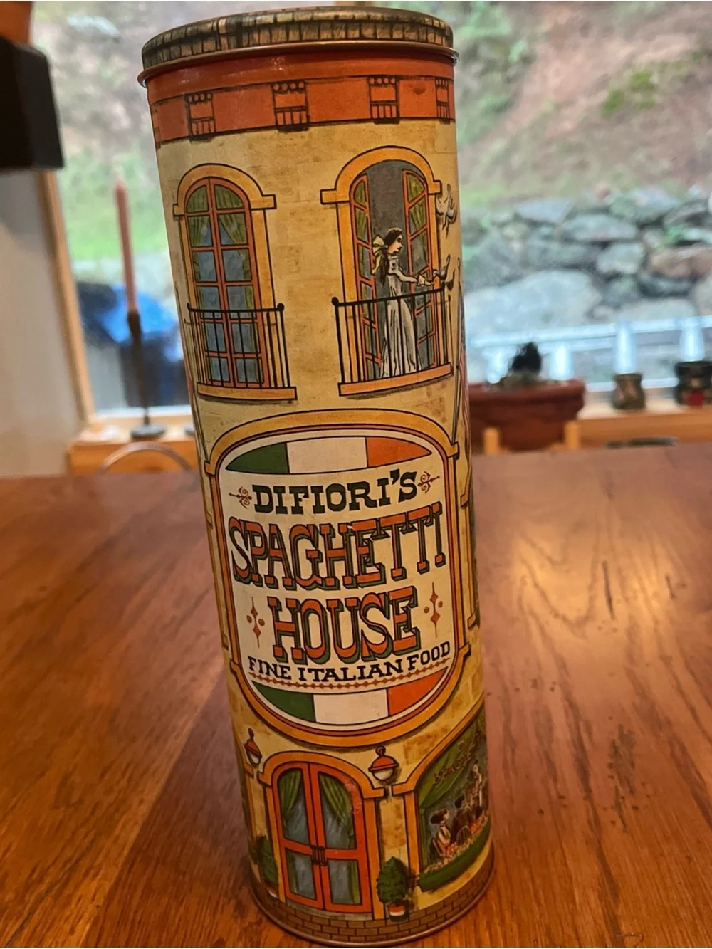 Vintage Spaghetti House Decorative Tin - Orange Accent